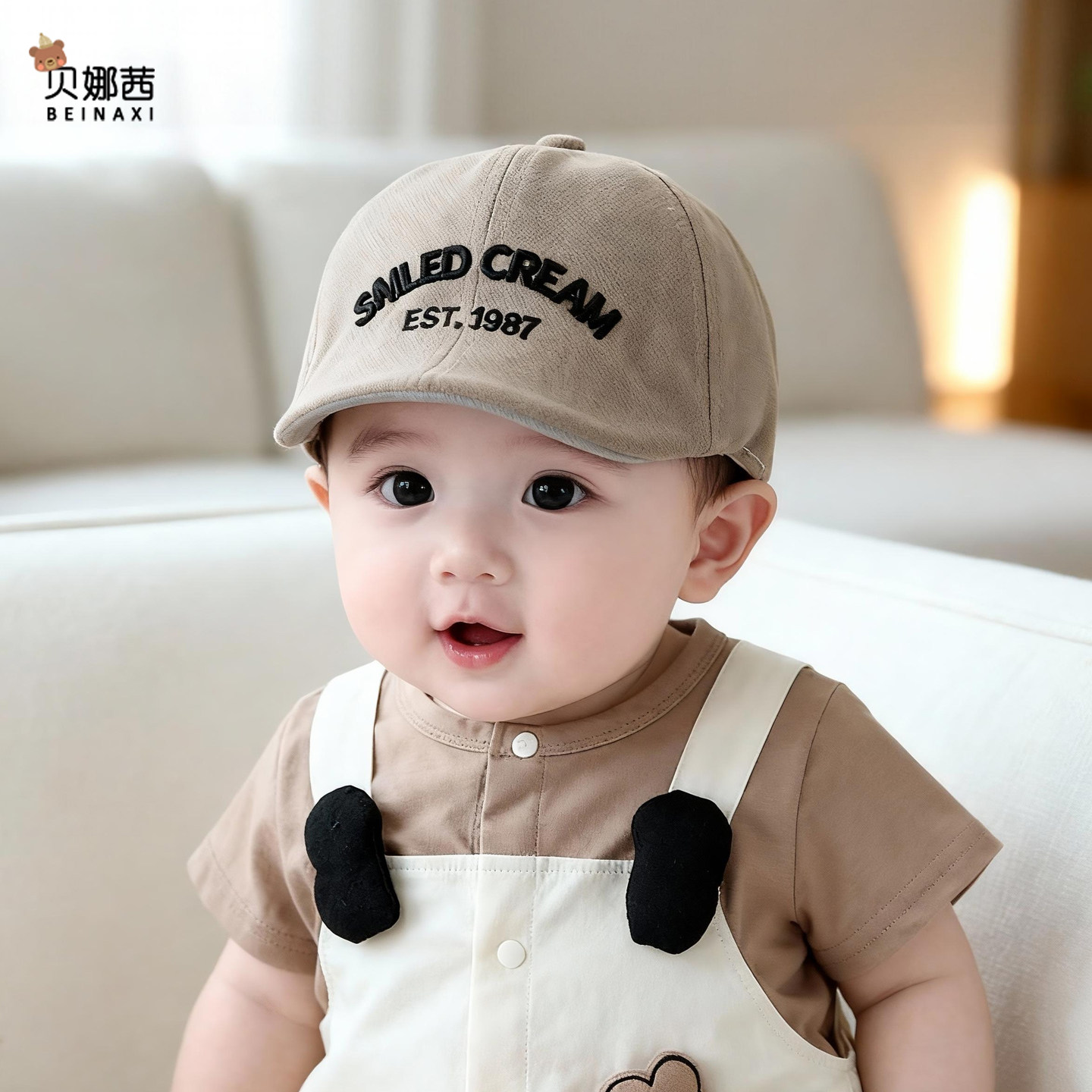 儿童帽子春秋季薄款宝宝男防晒遮阳帽男童贝雷帽鸭舌帽韩版可调节