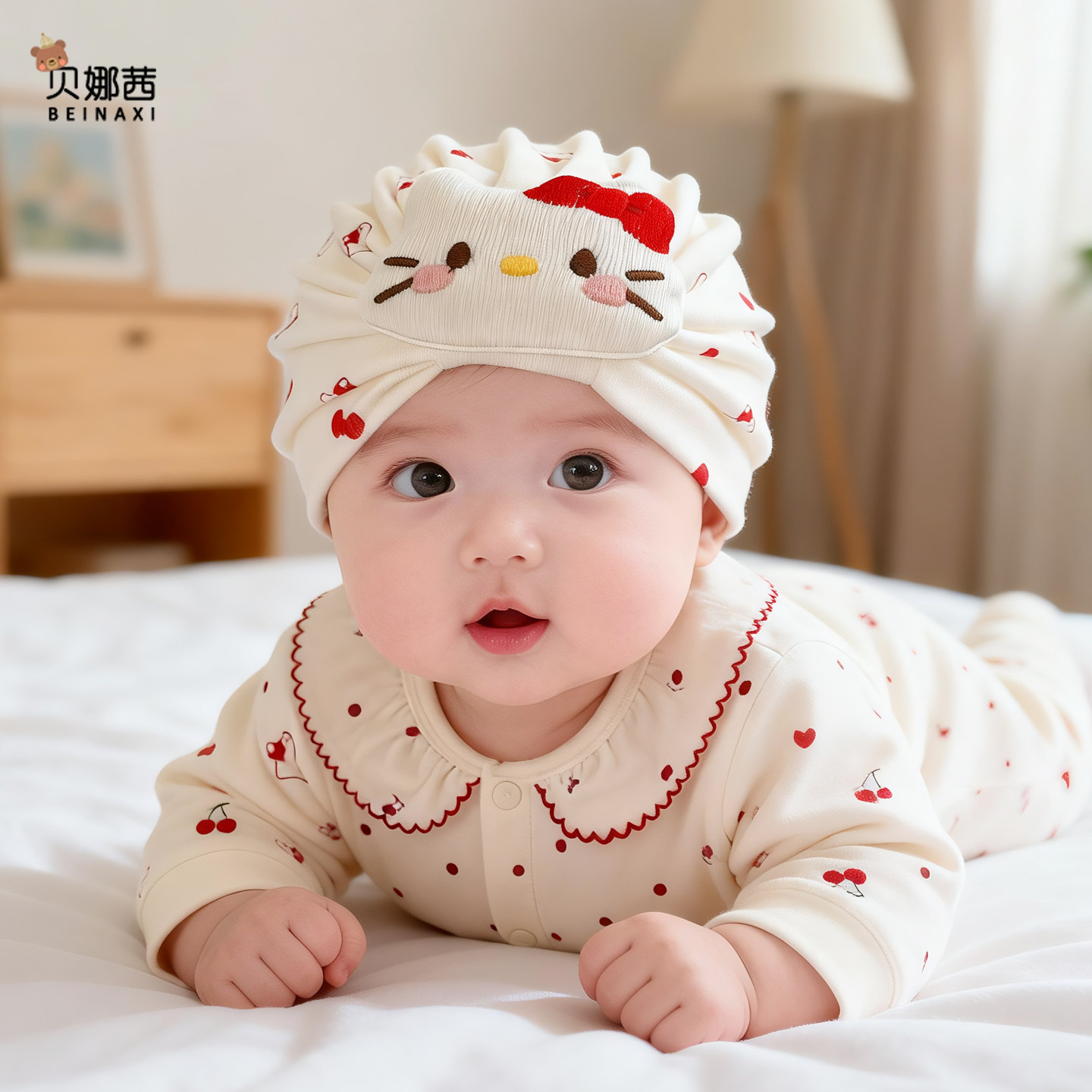 贝娜茜婴儿帽子春秋季可爱囟门帽
