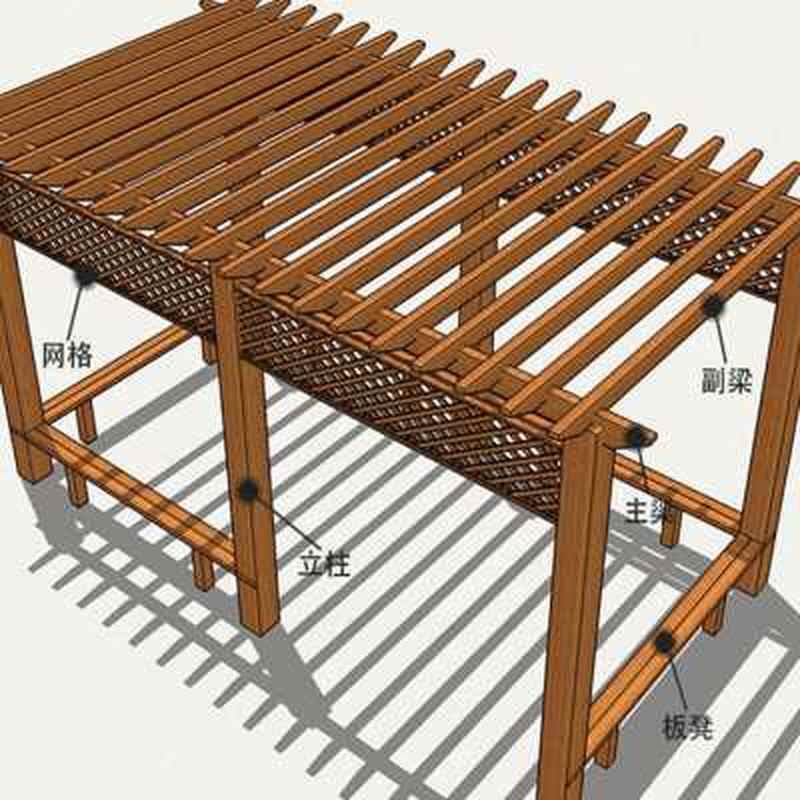 郑州户外碳化防腐木葡萄架庭院樟子松网格装饰实木花藤架防水推io