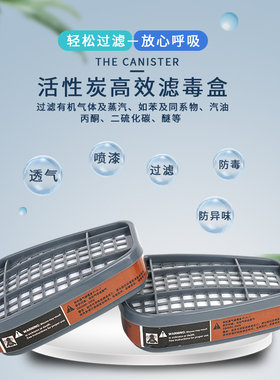 防毒面具滤毒盒活性炭有机蒸汽喷漆专用3号4号滤毒盒滤棉滤棉盖