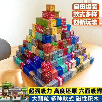 我的磁力方块积木加强吸力磁铁玩具儿童拼装益智积木拼装男孩礼物