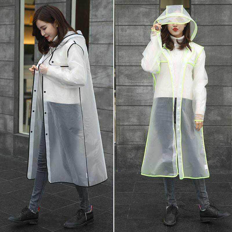 少女青少年高初中学生雨衣有袖女外套自行单车防水用雨披时尚透明