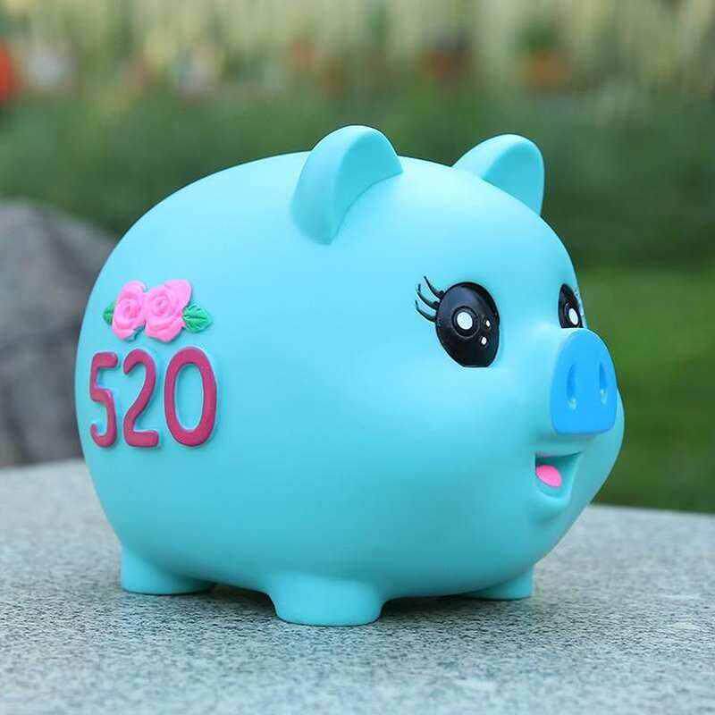 存储儿童储蓄罐 存钱罐小孩子猪头个性小型宝宝可爱女童粉色防摔