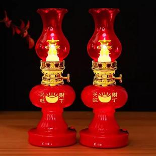 吉祥如意蜡烛灯新型电池上供电子结婚长明灯一对实用型备婚喜灯