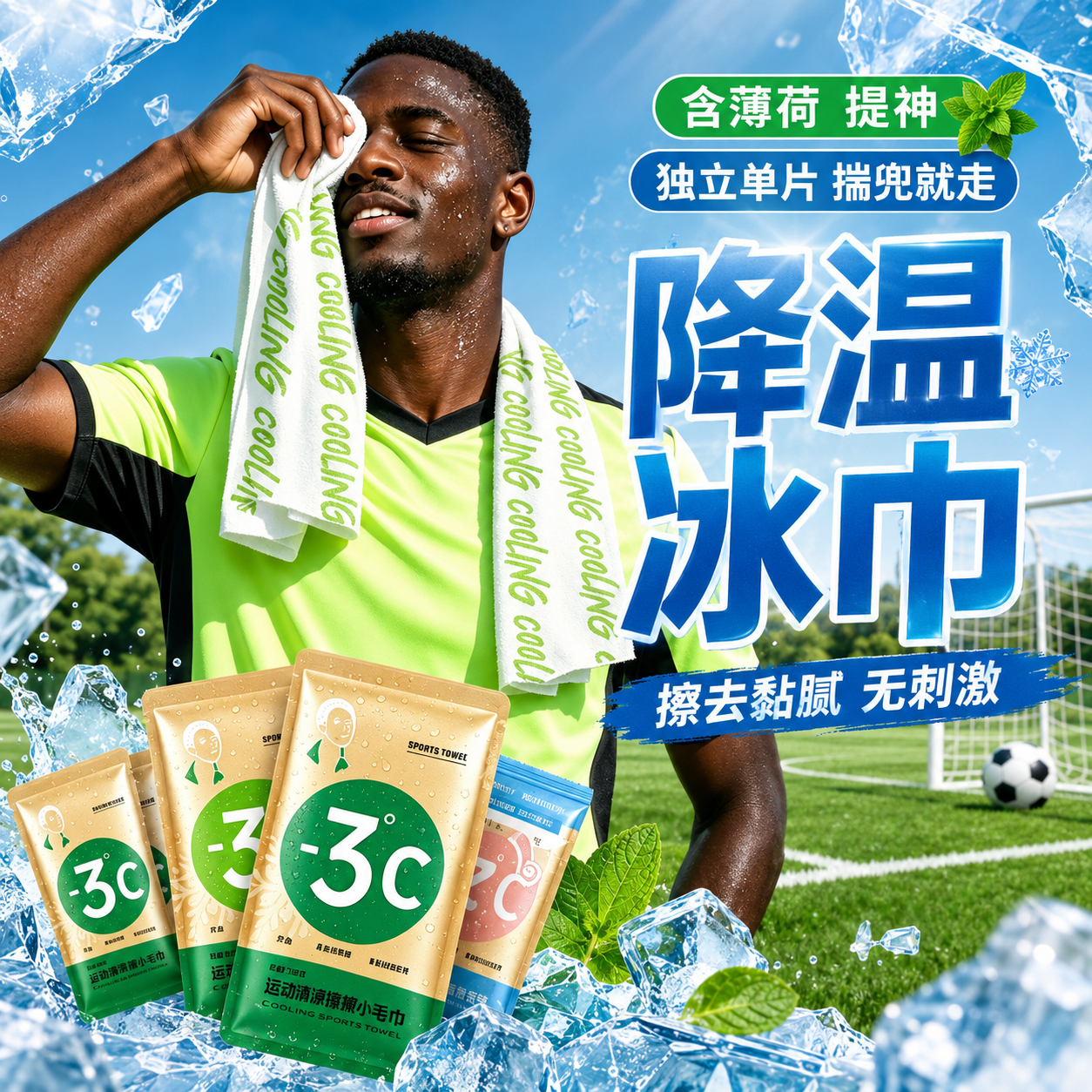 夏季户外运动降温冰巾!