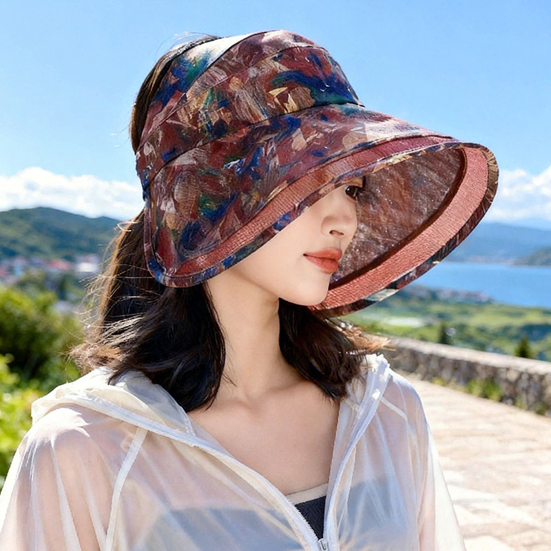 夏季轻薄透气遮阳帽女防晒防紫外线2026新款可折叠大檐遮脸防晒帽