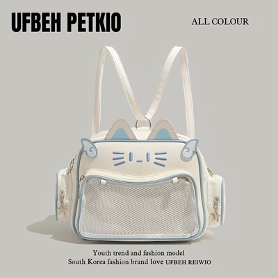 潮酷千禧辣妹痛包y2k机械猫背包