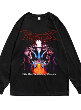 技术死亡金属乐队Dismember摇滚黑暗重金属个性长袖T恤宽松街头款