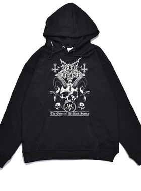 瑞典黑金属摇滚Dark Funeral阴暗葬礼乐队印花卫衣男女宽松外套