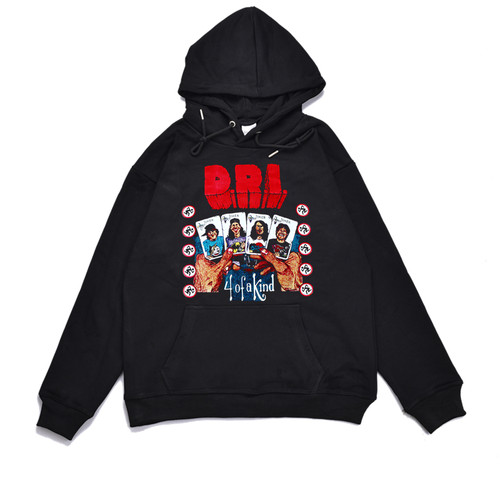 D.R.I.乐队印花连帽卫衣