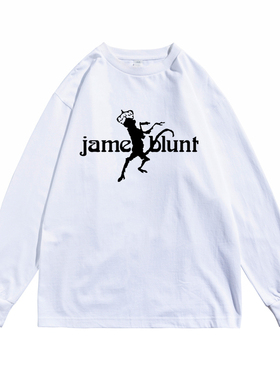 詹姆斯·布朗特上尉诗人James Blunt纯棉印花长袖T恤宽松男女潮牌