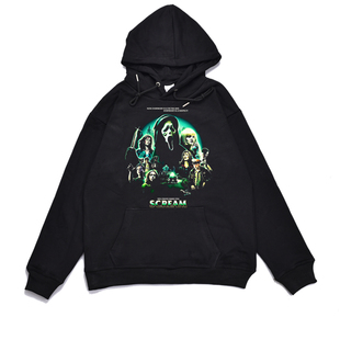 欧美经典怀旧老电影惊声尖叫个性海报印花连帽卫衣宽松男女外套