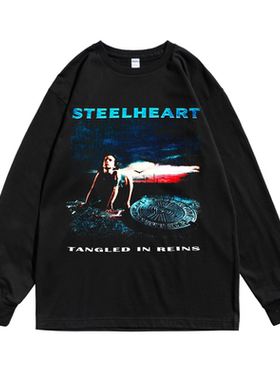 欧美金属摇滚Steelheart铁心乐队专辑印花长袖T恤宽松纯棉男女