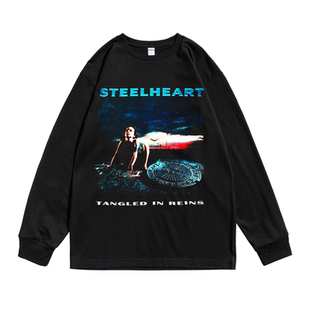 欧美金属摇滚Steelheart铁心乐队专辑印花长袖T恤宽松纯棉男女