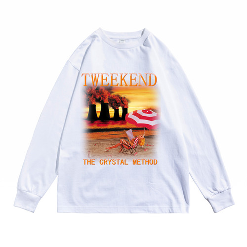 欧美The Crystal Method乐队tweekend专辑印花长袖T恤宽松男女款