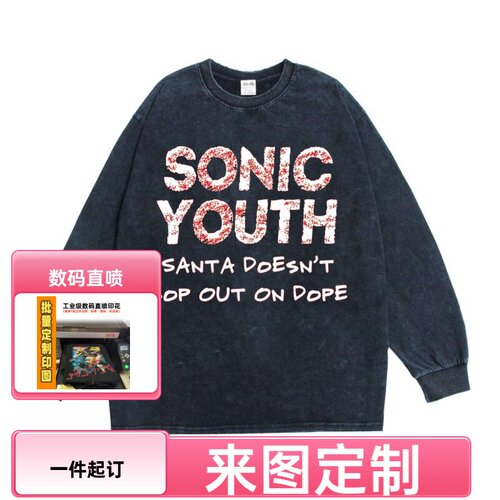 SonicYouth乐队印花长袖T恤