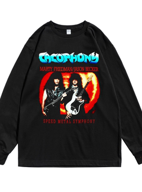 Cacophony摇滚金属乐队Jason Becker和Marty Friedman长袖T恤男女