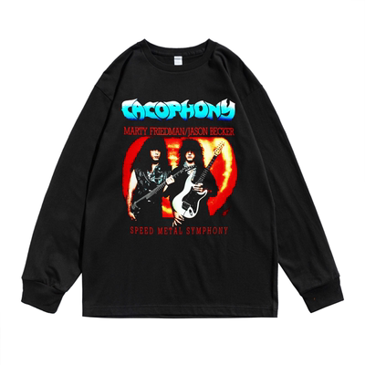 Cacophony摇滚金属乐队Jason Becker和Marty Friedman长袖T恤男女