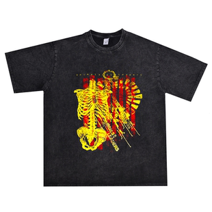 数码直喷摇滚Animals As Leaders乐队印花T恤短袖宽松重磅纯棉