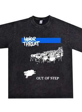 朋克乐团Minor Threat乐队摇滚T恤短袖宽松男女重磅可定制纯棉