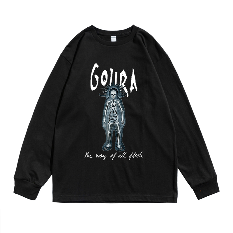 欧美重金属乐队Gojira哥斯拉Godzilla宽松版T恤个性长袖街头男女