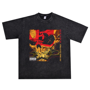 PUNCH五指死拳印花T恤短袖 数码 DEATH FINGER 圆领纯棉 直喷FIVE