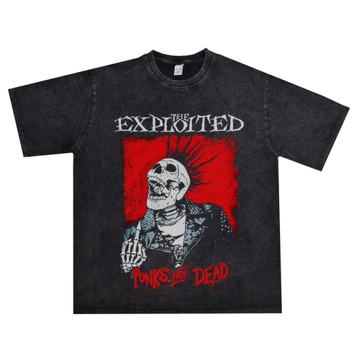 THE EXPLOITED乐队纯棉做旧T恤