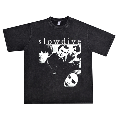 Slowdive印花T恤短袖摇滚