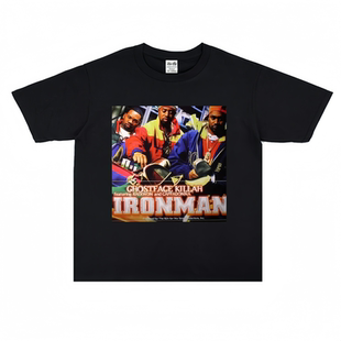 数码直喷歌手Ghostface说唱Hip hop印花T恤重磅纯棉嘻哈男女美式