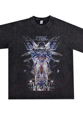 美国技术死亡金属Sick Jacken乐队Cynic水洗做旧T恤短袖宽松男女