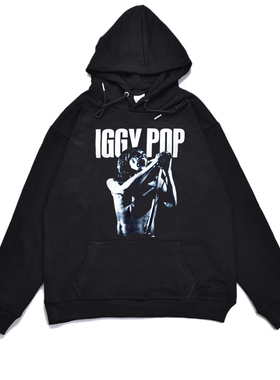 朋克音乐的教父Iggy Pop伊基·波普印花宽松加厚卫衣男外套
