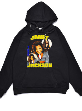 美国流行歌手珍妮·杰克逊Janet Jackson人物印花卫衣男女外套