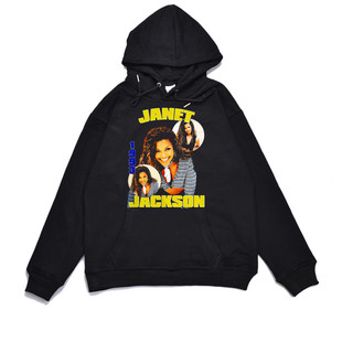 美国流行歌手珍妮·杰克逊Janet Jackson人物印花卫衣男女外套