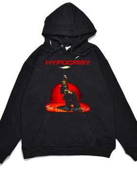 瑞典摇滚死亡金属Hypocrisy伪善乐队个性印花连帽卫衣宽松外套