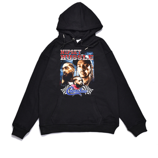 饶舌说唱嘻哈歌手尼普西·哈斯勒Nipsey Hussle印花卫衣宽松外套