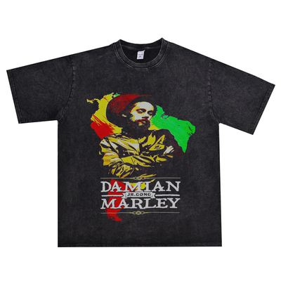 短袖雷鬼歌手印花t恤牙买
