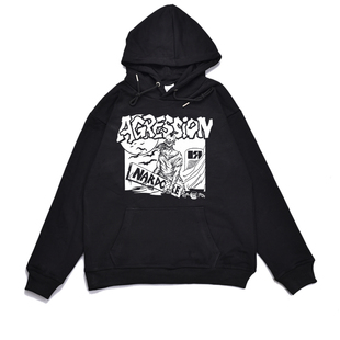 西班牙激流技术鞭挞金属摇滚组合AGGRESSION乐队印花卫衣男女外套