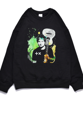 歌手音乐爱德华艾德希兰Ed Sheeran黄老板 专辑印花宽松卫衣加厚