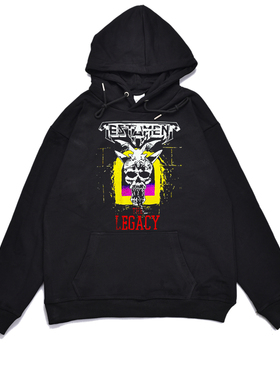 欧美激流摇滚速度金属TESTAMENT圣约书乐队印花卫衣宽松男女外套