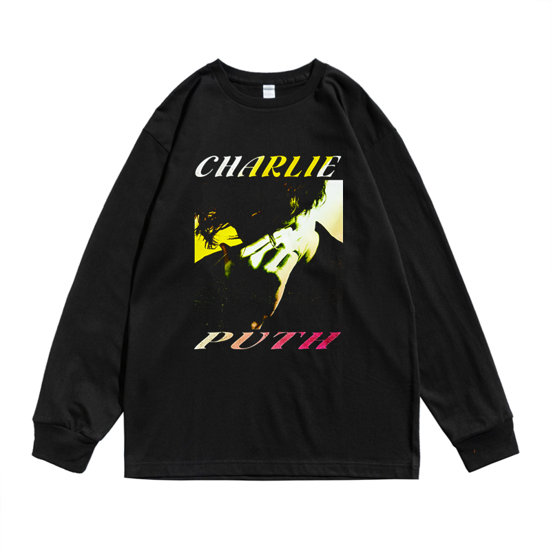 欧美Charlie Puth查理·普斯印花长袖T恤男女宽松潮流青春休闲