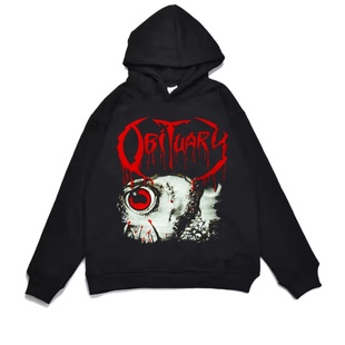 数码直喷死亡金属乐队OBITUARY生死簿摇滚印花加厚连帽卫衣宽松