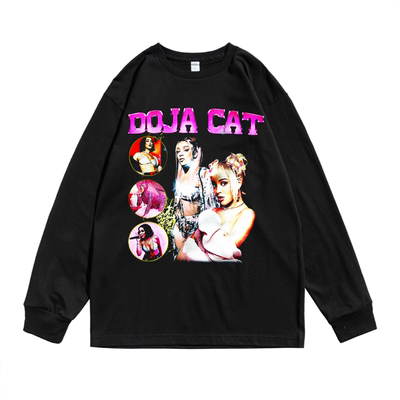 欧美阿玛拉·拉特纳·赞迪勒·德拉米尼DojaCat豆荚猫长袖T恤宽松
