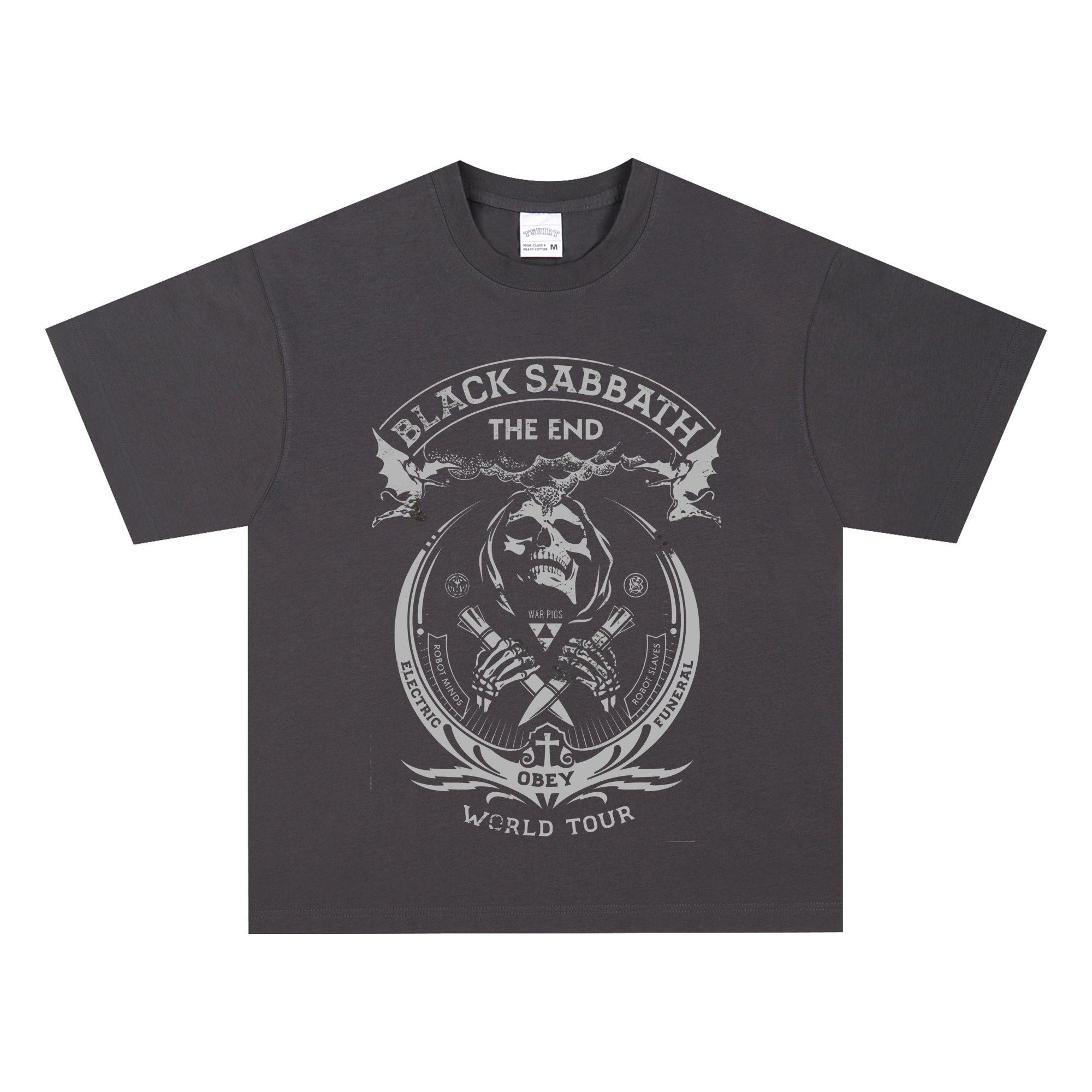 black sabbath黑色安息日重金属摇滚乐队短袖T恤宽松重磅纯棉做旧