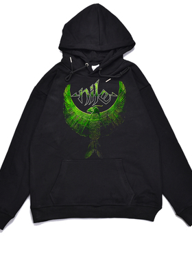 欧美技术死亡金属摇滚Nile尼罗河乐队个性印花卫衣宽松连帽外套