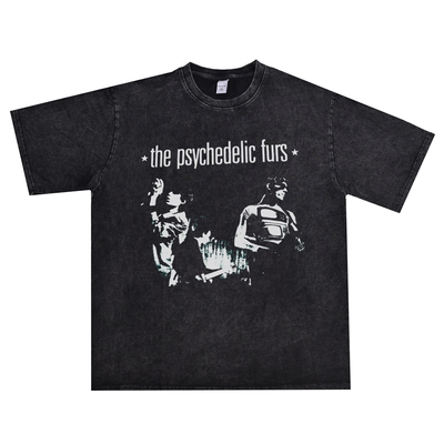 摇滚迷幻皮草乐队印花T恤短袖