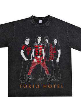 数码直喷情绪硬核摇滚Tokio Hotel东京旅馆乐队印花长短袖T恤