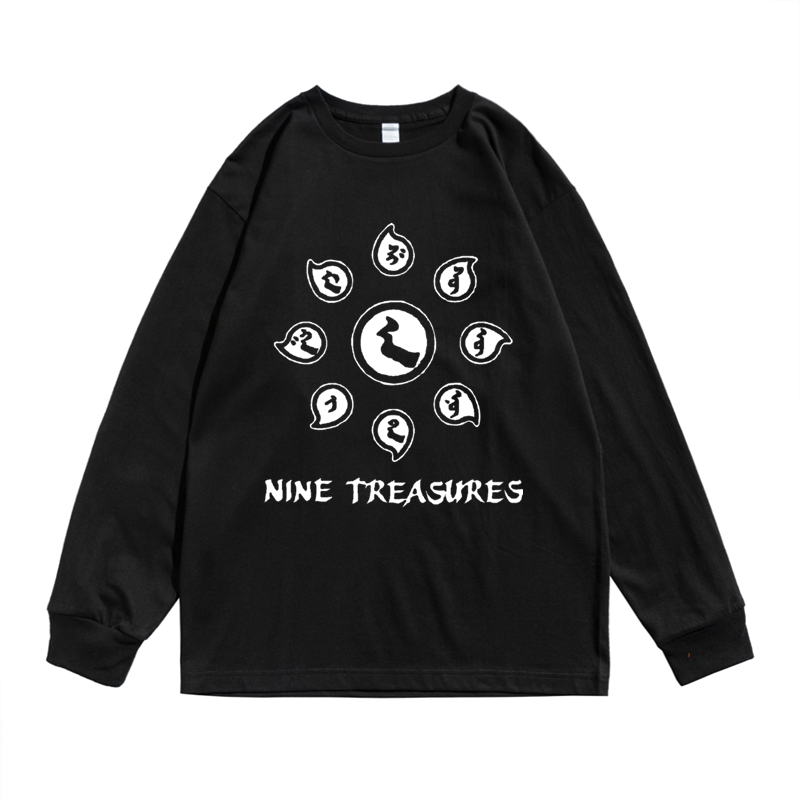 中国民族风格的金属摇滚nine treasures九宝乐队印花长袖t恤男女