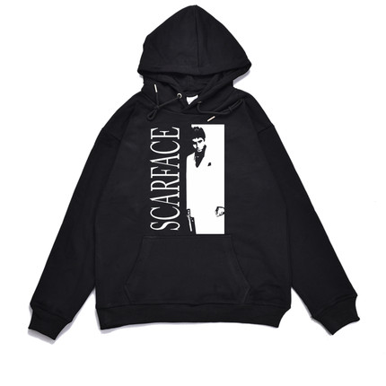 欧美黑帮经典电影Scarface疤面煞星个性印花卫衣宽松男女秋冬外套