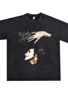 数码直喷摇滚The Kinks奇想乐队印花重磅圆领T恤纯棉短袖宽松做旧