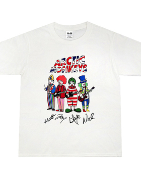 欧美迷幻摇滚Arctic Monkeys北极猴子印花T恤短袖街头宽松重磅